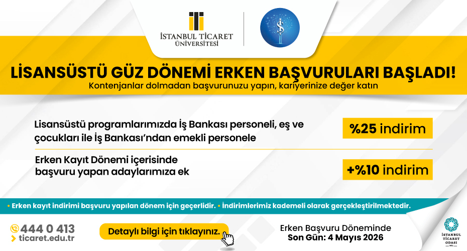 İSTANBUL TİCARET ÜNİVERSİTESİ İNDİRİMLERİ